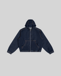 Men's Boxy Vintage Wash Hooded Denim Jacket