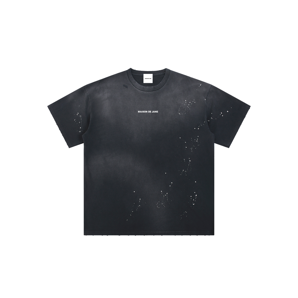 Hand-Frayed Sunfade Paint Splatter T-Shirt