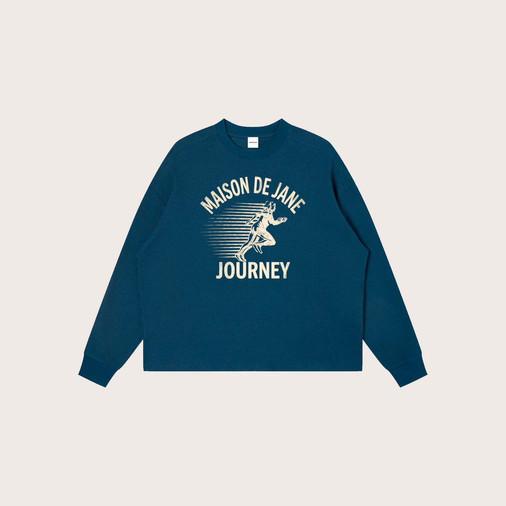 Vintage Waffle Knit - Blue