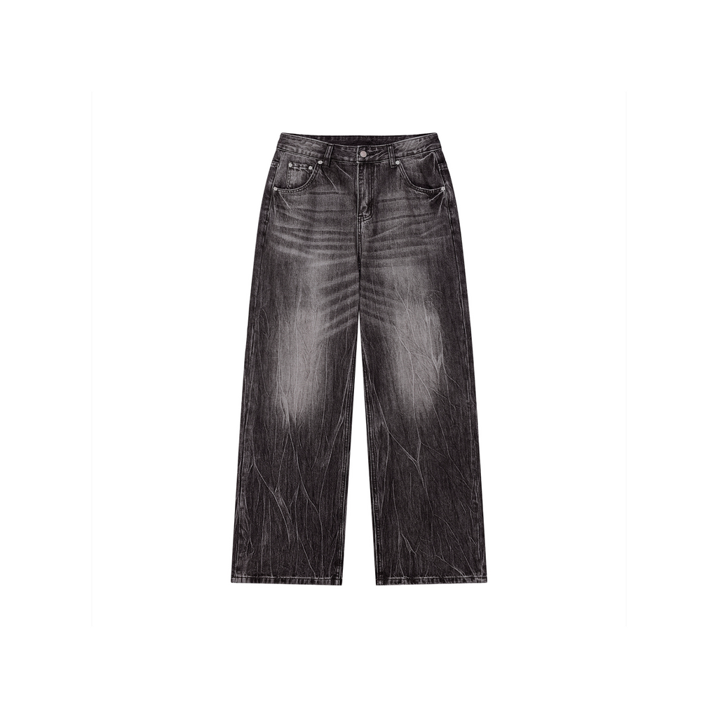 Vintage Wash Wide Leg Jeans