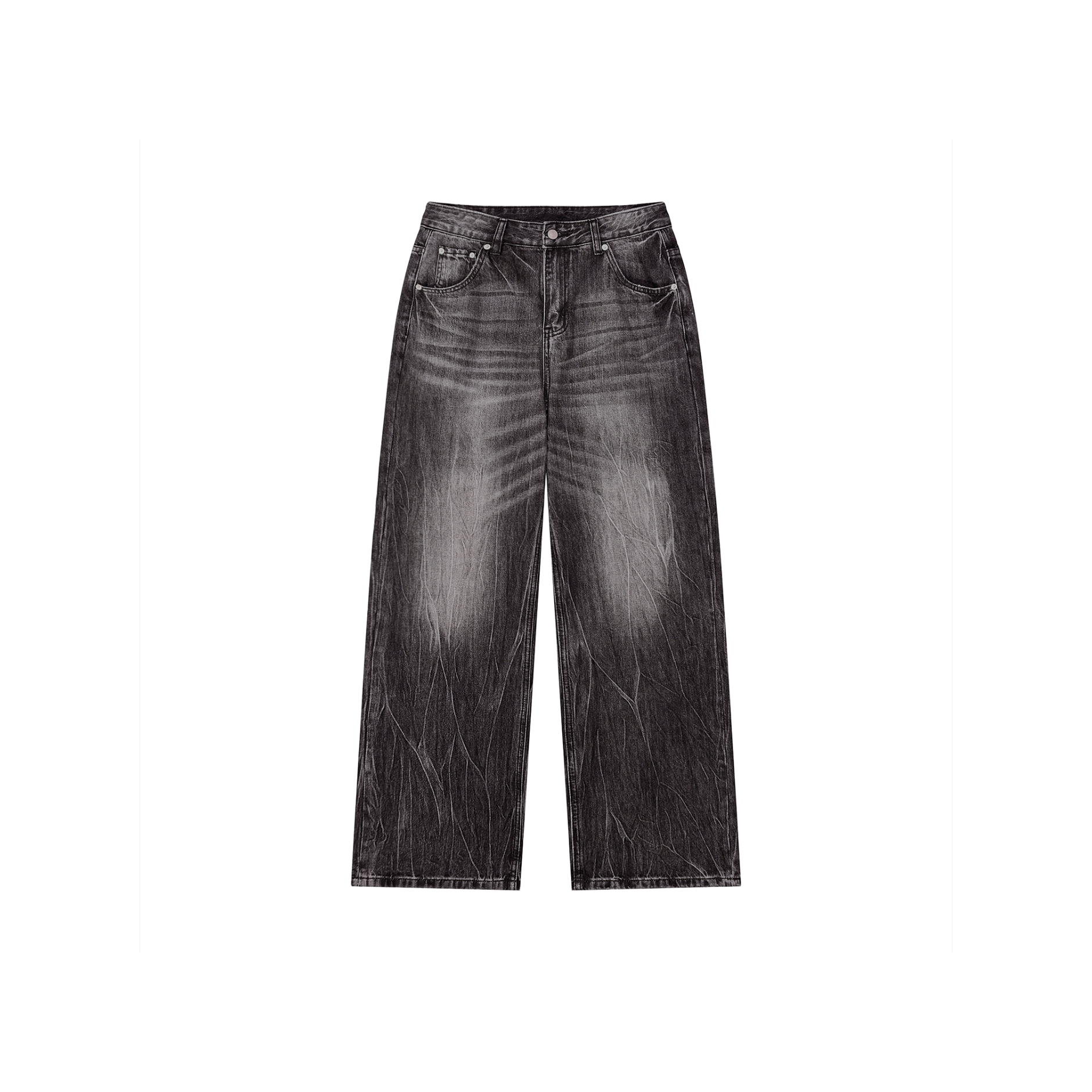 Vintage Wash Wide Leg Jeans