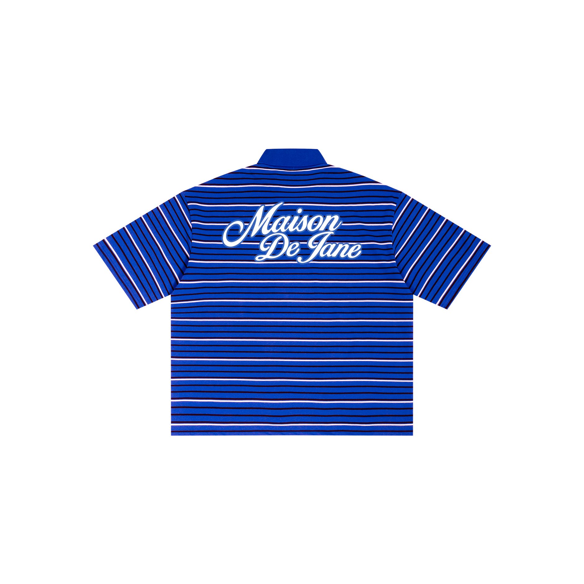 Striped Boxy Collared Polo Shirt