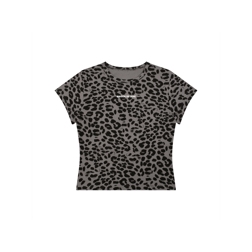 Women’s Leopard Print Crop T-Shirt
