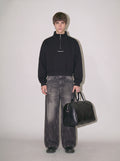 Loose Fleece Quarter-Zip Sweatshirt