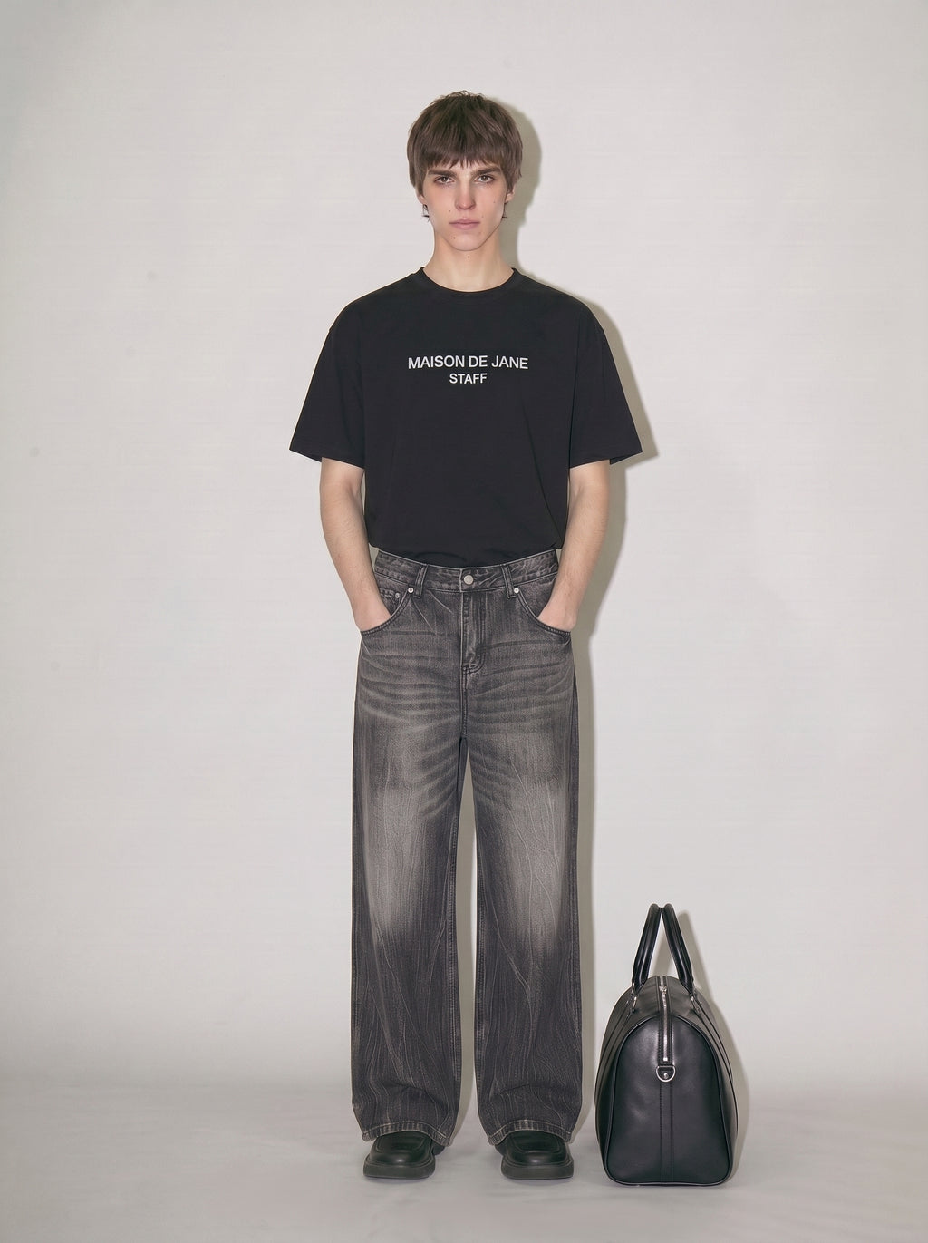 Vintage Wash Wide Leg Jeans