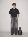 Vintage Wash Wide Leg Jeans