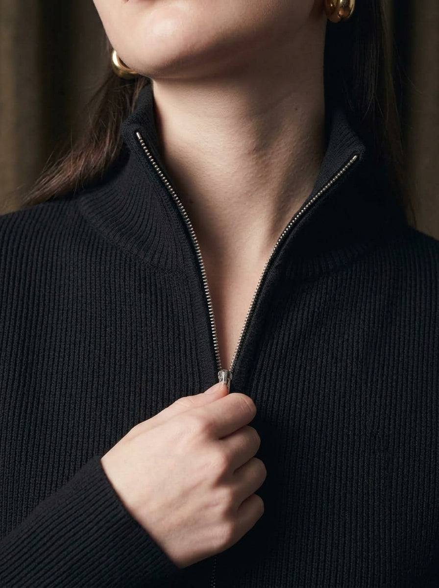 Women’s Mock Neck Zip Up Cardigan