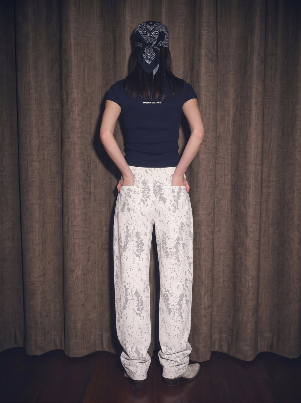 Women's Splatter Barrel Leg Jeans