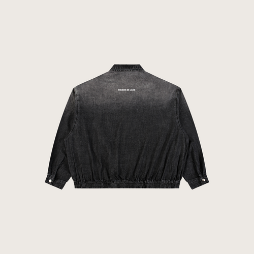 Unisex Vintage Wash Full-Zip Denim Jacket