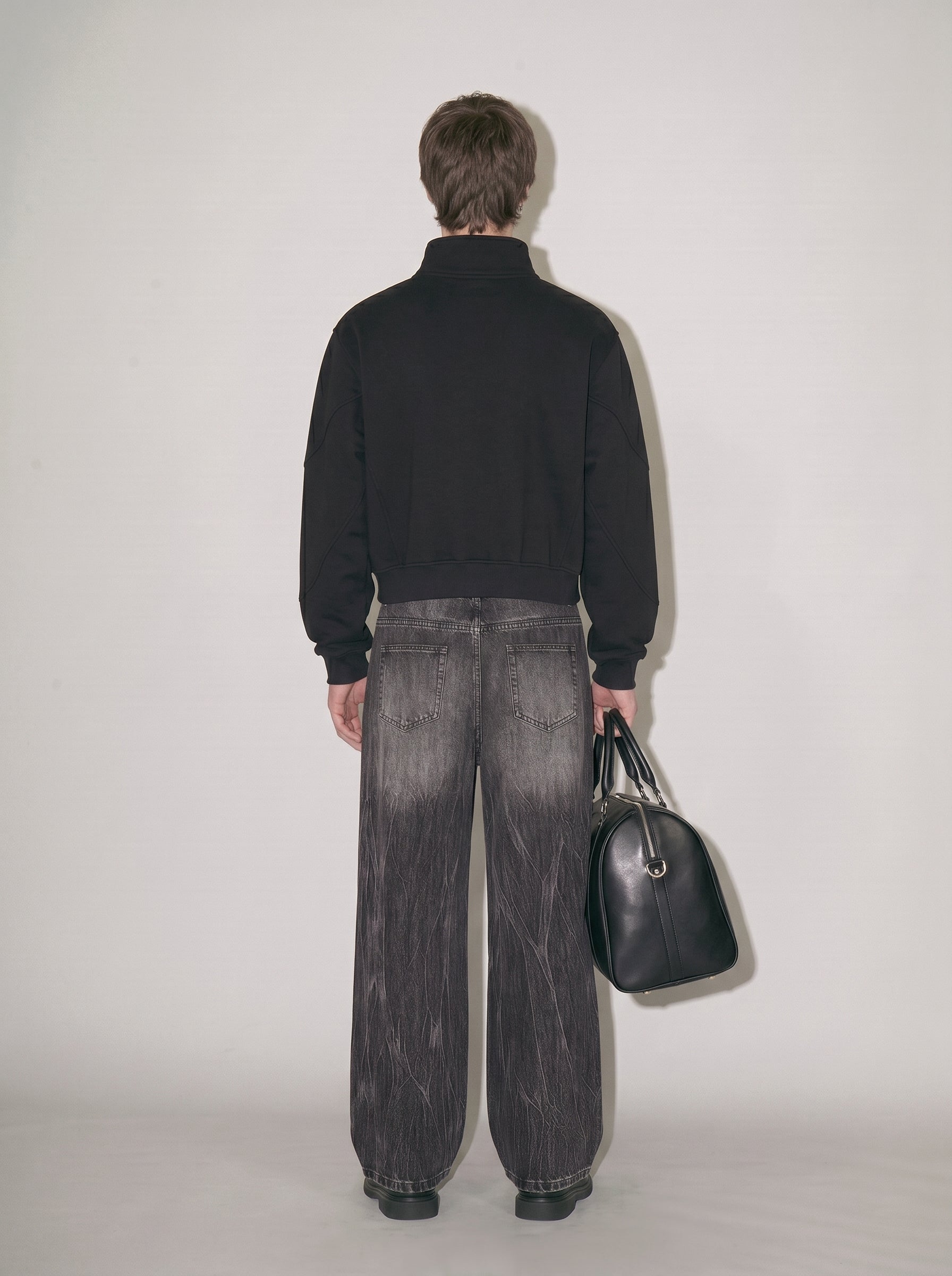 Loose Fleece Quarter-Zip Sweatshirt