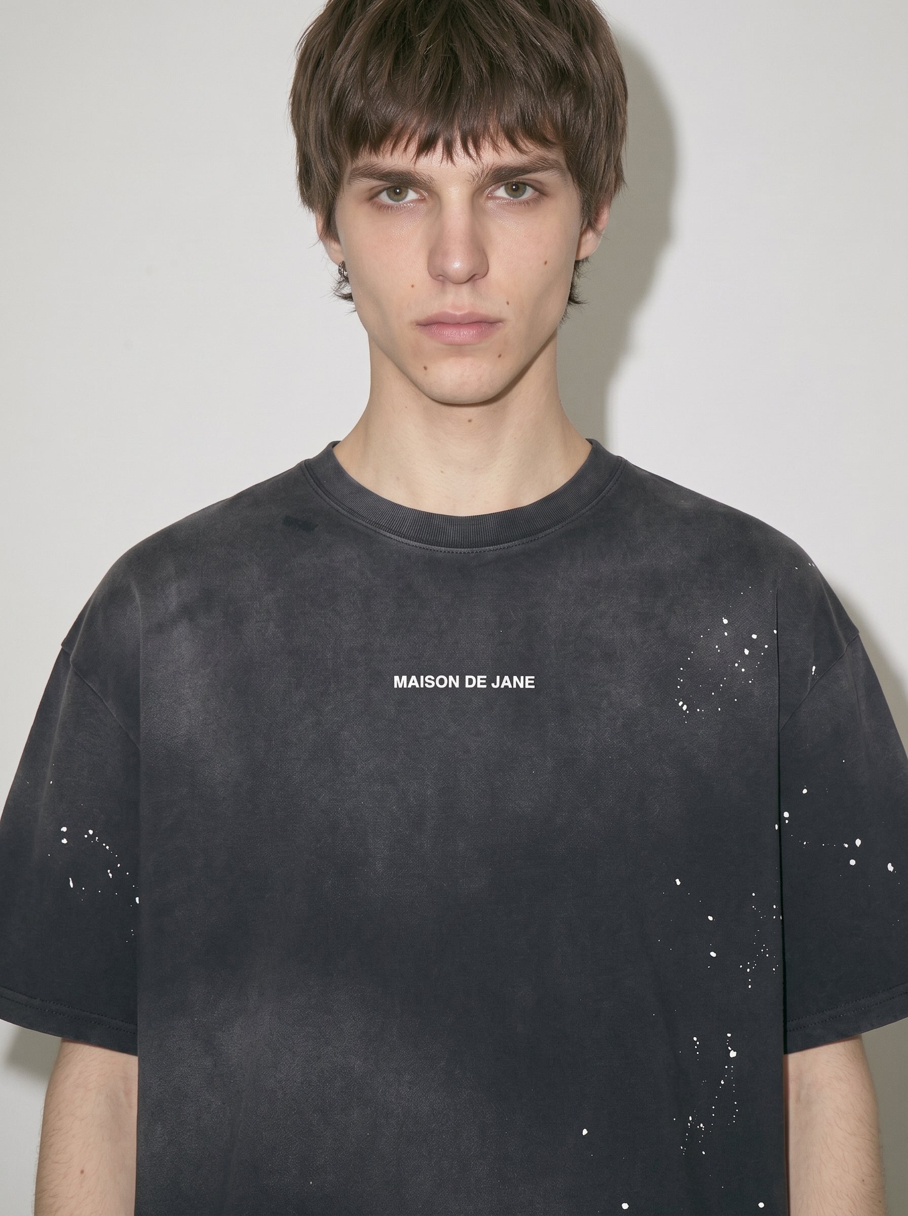 Hand-Frayed Sunfade Paint Splatter T-Shirt