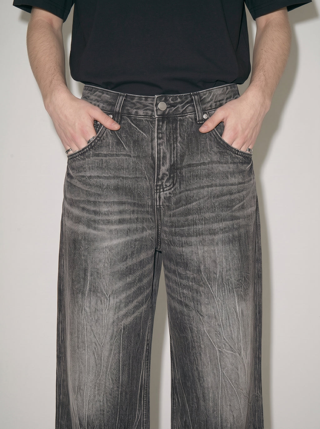 Vintage Wash Wide Leg Jeans