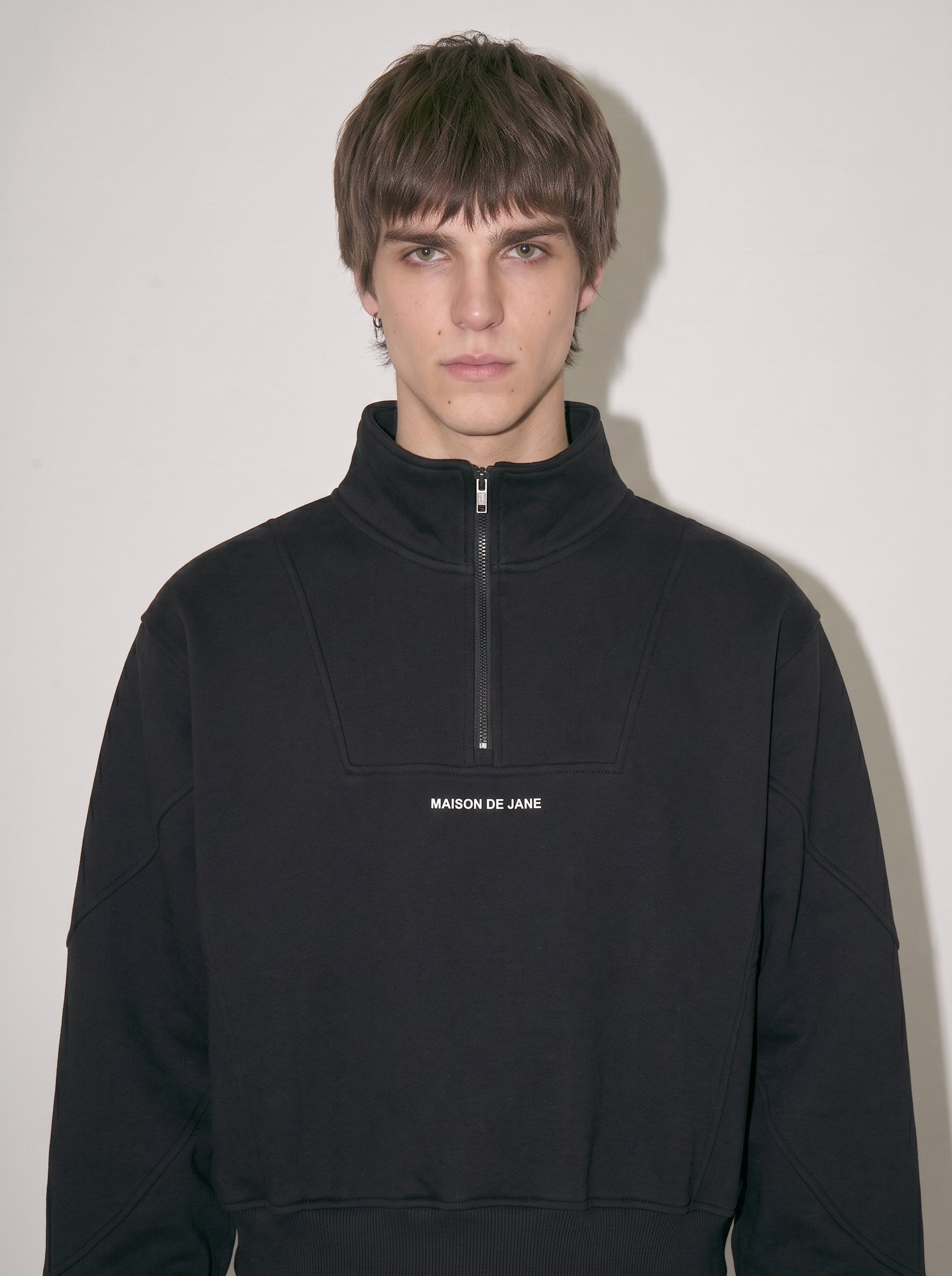 Loose Fleece Quarter-Zip Sweatshirt