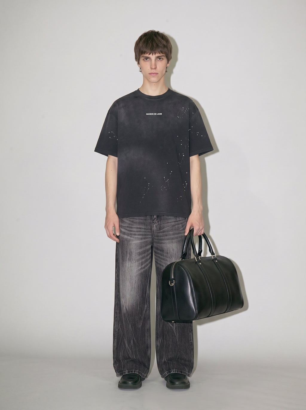 Hand-Frayed Sunfade Paint Splatter T-Shirt