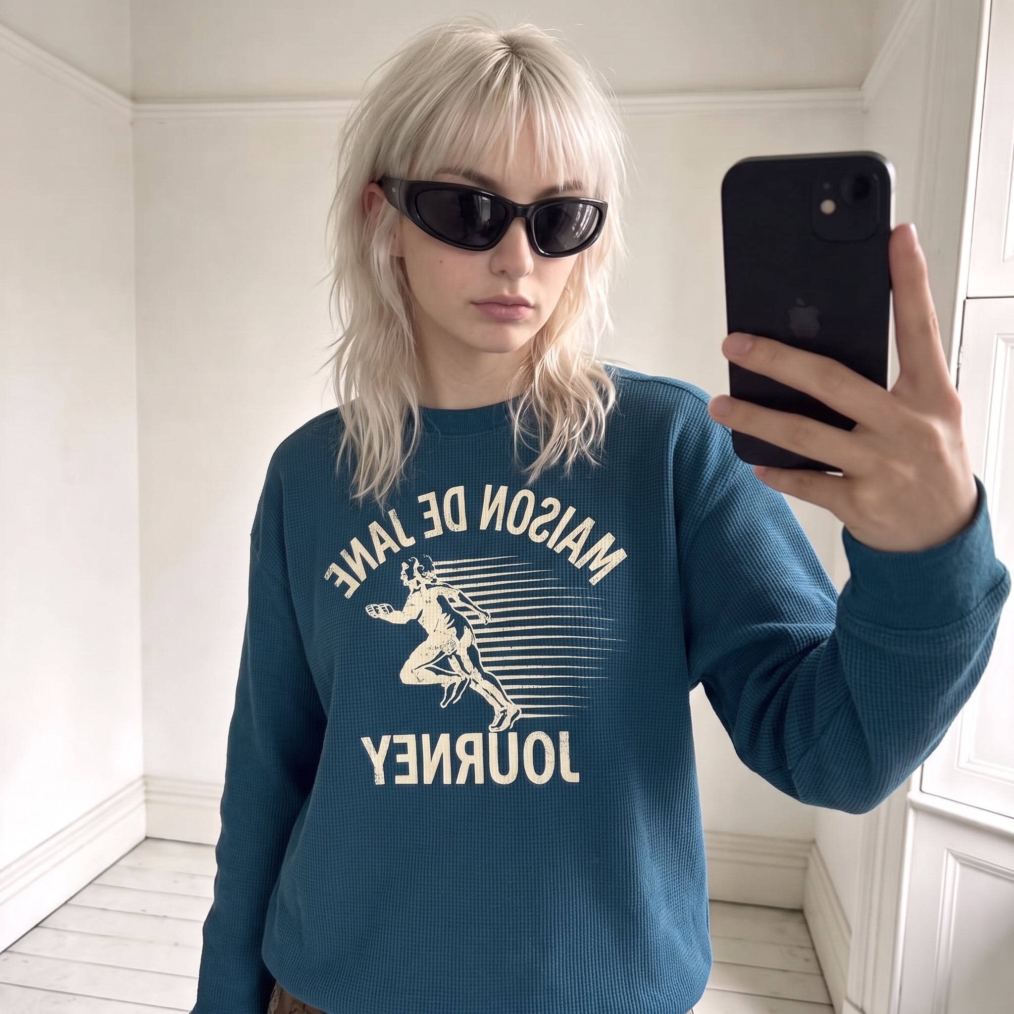 Vintage Waffle Knit - Blue