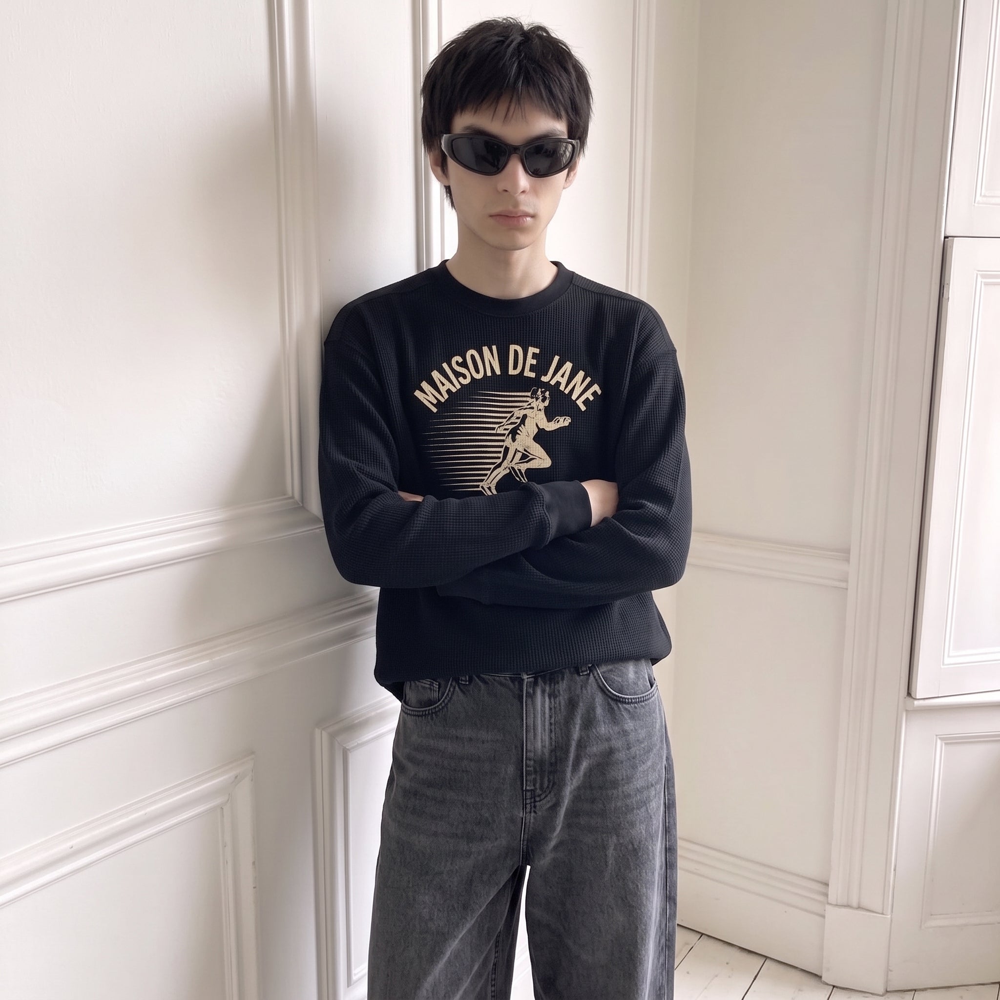 Vintage Waffle Knit - Black